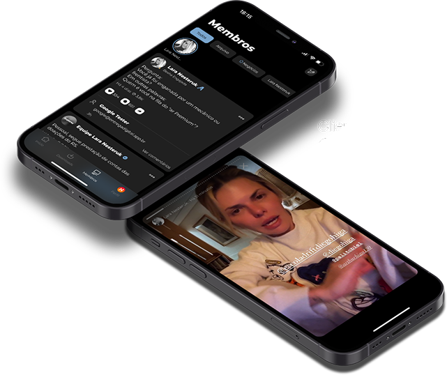 Plataforma com stories dentro da comunidade do app.