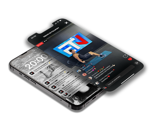 Lives dentro do seu próprio App, com notificações push.